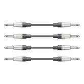 4x QTX 1,5 m Klinke-zu-Klinke-Monokabel 1/4 Zoll 6,35 mm